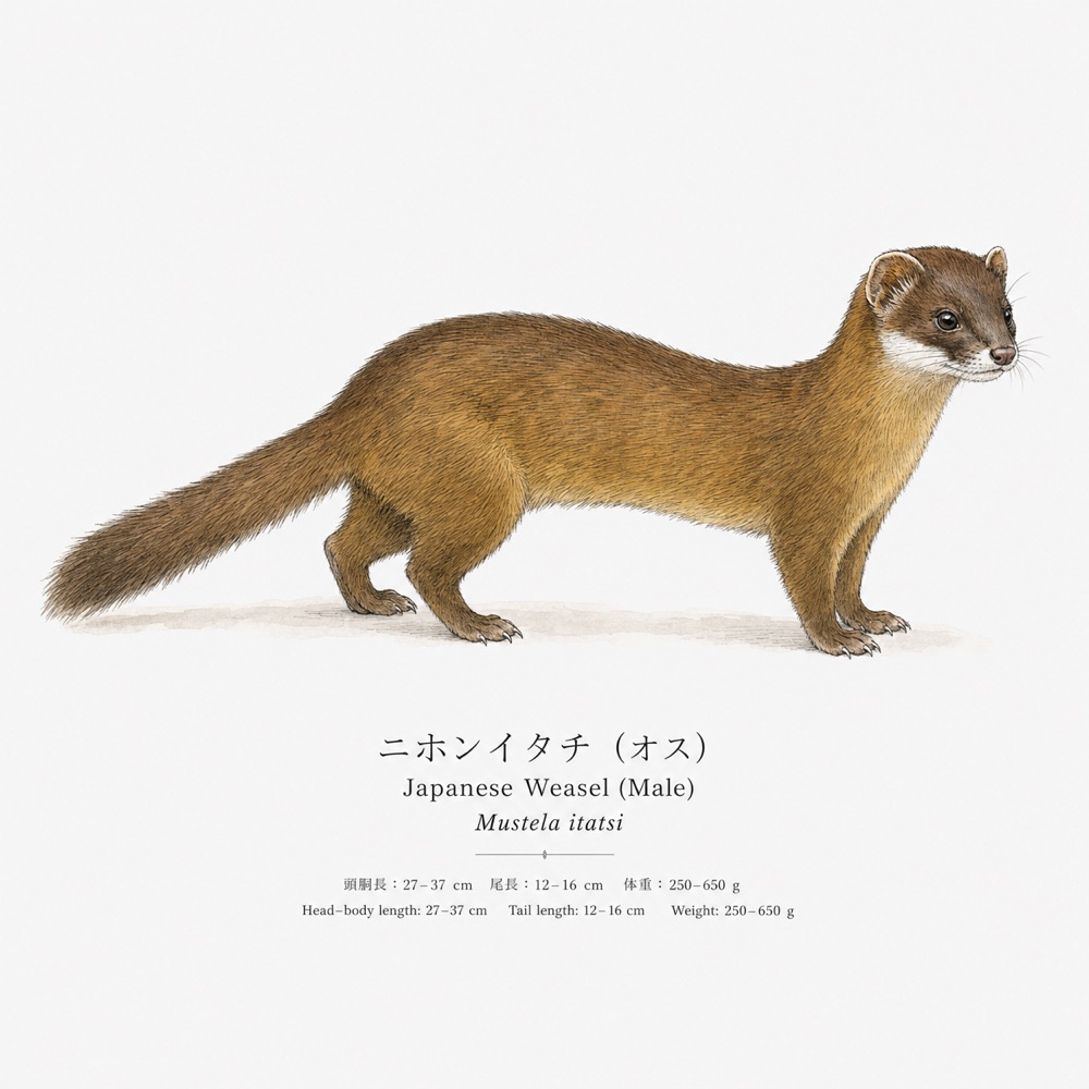 ニホンイタチのイラスト