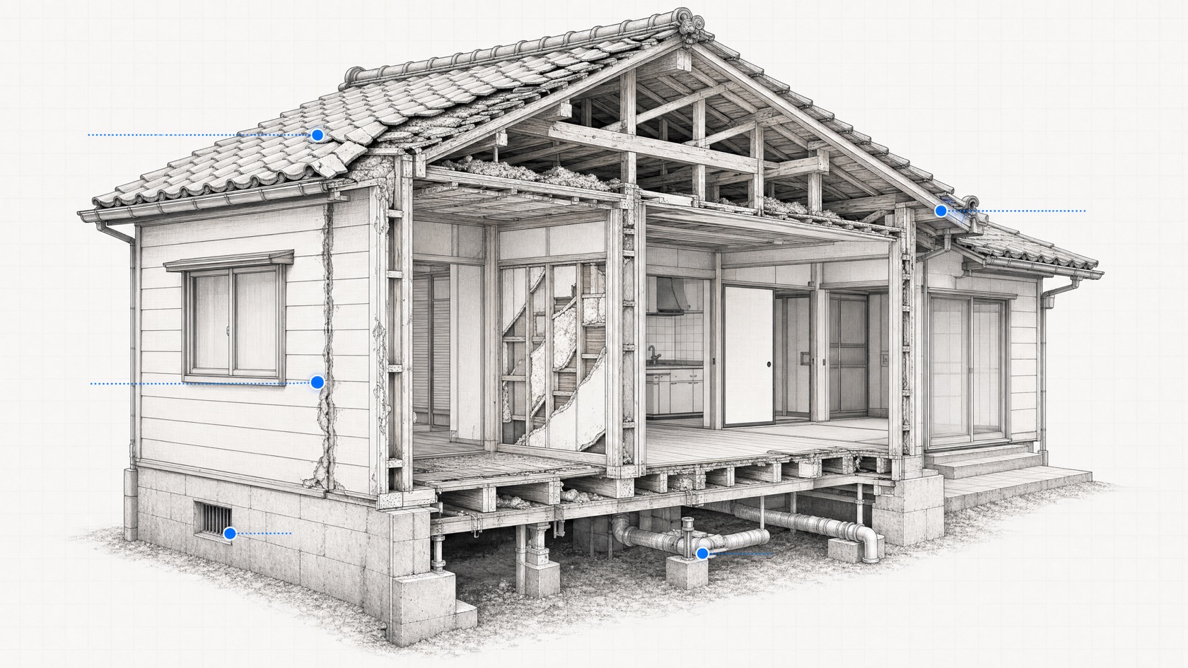 建物の構造のリスク要因を示す図